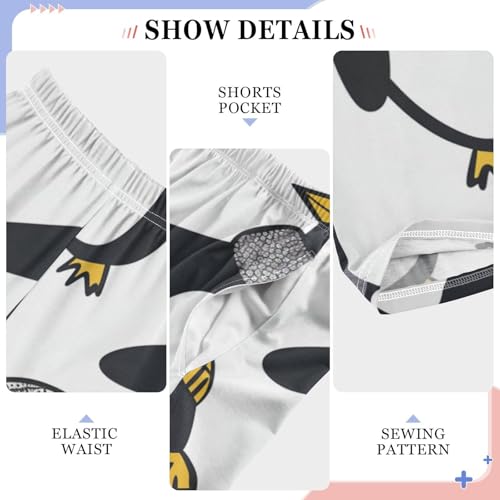 ZZXXB Winter Penguin Boys Long Pants Soft Trousers Elastic Waist Kids Lounge Bottoms with Pockets S-XL4