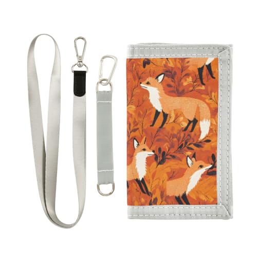 ALAZA Kids Wallets for Boys Girls Toddler Trifold Wallet Children Small Fox Orange with Zipper Coin Pocket