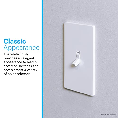 Power Gear Single Toggle Screwless Wall Plate Cover, 4.75" H x 2.9” L, Outlet Covers Wall Plate, Light Switch Cover Plate, Switch Plates and Outlet Covers, Outlet Cover Plate, UL Listed, 10 PK, 70652 by Power Gear - Image 4
