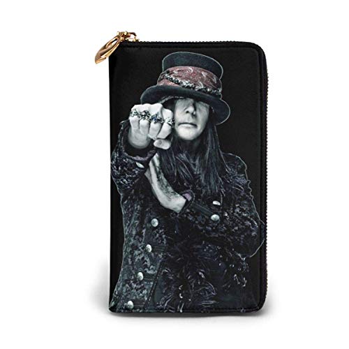 Preisvergleich Produktbild JHGFG Echtes Leder Geldbörsen mit Reißverschluss Geldbörse Reisetasche um Kartenhalter Organizer Clutch Bag Black