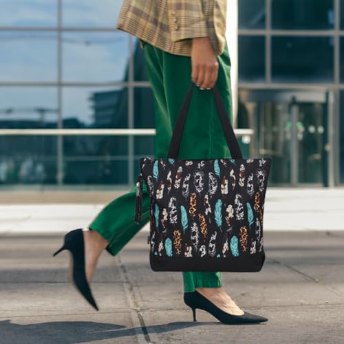 Image of NGIL Medium Top Zipper Closure Canvas Tote Bag with Attached Matching Coin Purse For Moms and Nurses