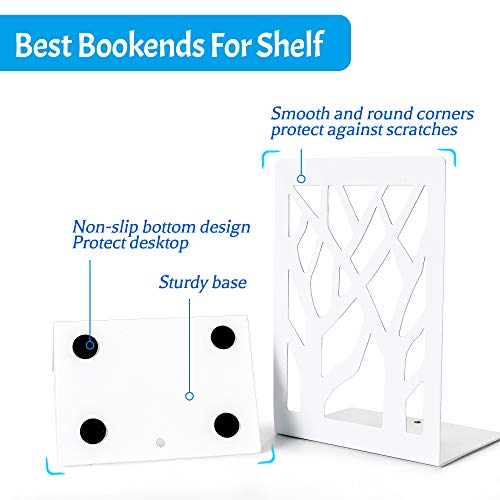 Shikaman Bookends,Decorative Metal Heavy Duty Book End Supports For Bookrack Desk thumb #3