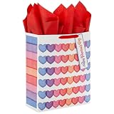 Hallmark Valentine's Day 15' Extra Large Gift Bag with Tissue Paper (Hearts, Blue, Purple, Pink, Red, Orange) for Kids, Teachers, Husband, Wife, Grandchildren