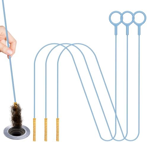 Abflussreiniger Spirale Lang 127 cm, Unzerbrechliches Edelstahl Abflussreiniger Sticks, Flexibles Rohrreinigungsbürste Rohrbürste für Badezimme Steckloch Küche und Dusche(3 Stück)