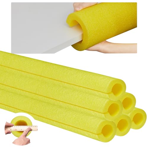 Hanaive 2 Pcs 40 Inch x 4.1 Inch Jumbo Foam Pool Noodles Pipe Insulation Tube Large Swimming Swim Hollow Noodle Bulk for Floating Craft Projects Pre Slit Clamp Protection Padding Bumper (Yellow)