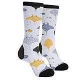 Jedenkuku Cute Stingray Ocean Stingray Sea Novelty Fun Crew Socks Fashion Comfortable Men'S And Women'S Socks