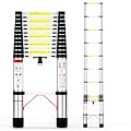 Telescoping Ladder for Home 12.5 FT Extension Foldable Collapsible Compact Escaleras De aluminio para Trabajo Retractable Expandable Ladder,330 lbs Max Capacity Aluminum Ladders for RV,Outdoor Work