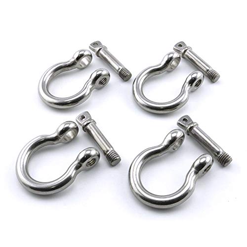4 Pcs Stainless Steel Anchor Shackle 1/4