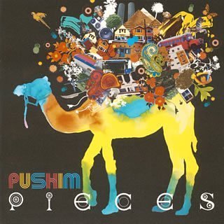 PUSHIM Pieces Audio CD album cover featuring a camel with various objects on its back