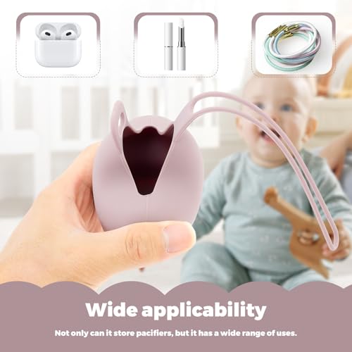 Image of 3PCS Pacifier Holder Case, Portable Silicone Pacifier Storage Pacifier Container, Baby Pacifier Silicone Holder Pouch for Newborn, Safe and Soft Material Silicone Pacifier Cover Pacifier Bags