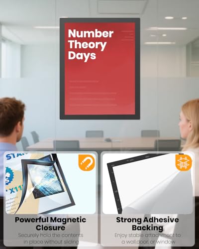 Uniclife Magnetischer Schilderhalter, 21,6 x 27,9 cm, selbstklebend, Wandmontage, Bilderrahmen für Zuhause, Büro, Geschäft, Poster, Dokumentenhalter für Wand, Tür, Glas