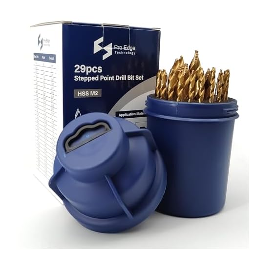 Pro Edge 29 Piece HSS Stepped Point Drill Bit Set