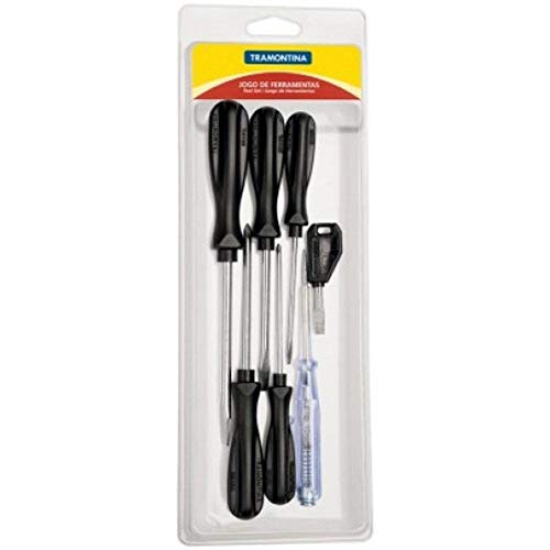 Tramontina 43408109, Kit Ferramentas 7 Peças, Sendo 5 Chaves de Fenda Chave Teste Chaveiro