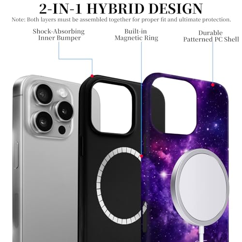 Coque MagSafe iPhone 14 Pro PAKESI motif Croix Chrétienne et Galaxie de l'Espace - 3