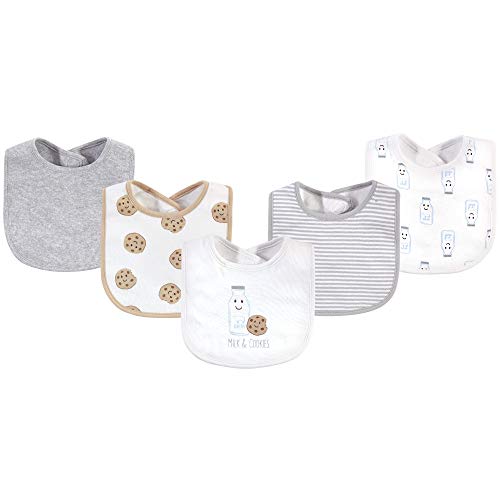 Image of Touched by Nature Unisex Baby Organic Cotton Bibs, Milk Cookies, One Size