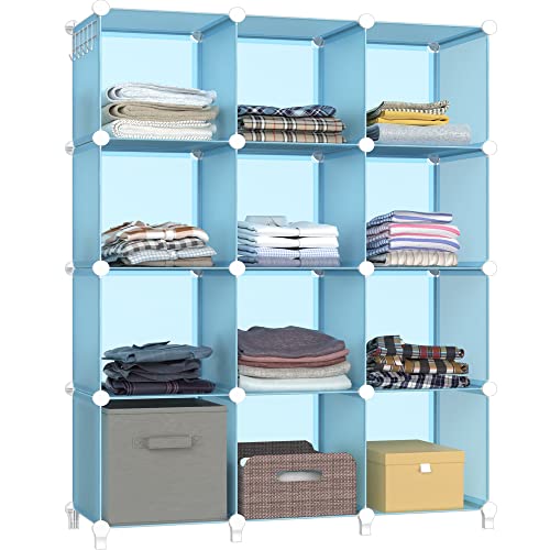 HOMIDEC Closet Organizers and Storage, 12 Cube Storage Organizer, Blue