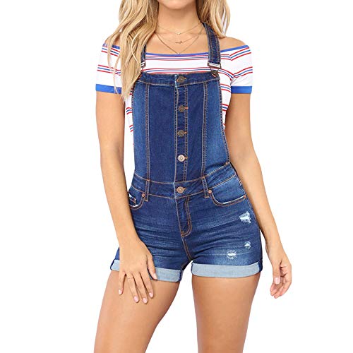 Verano Mujer Petos de Pantalones Corto, Morbuy-Shop Casual Mono Rotos Jeans Bolsillos Elegante Jumpsuits Moda Playa Fiesta Noche Cóctel Overoles Denim Pantalón