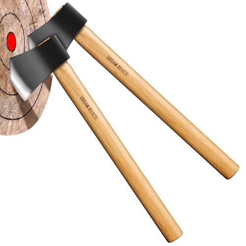 Dream Reach Throwing Axe Set - 2 PCS Professional Hatchets with Wooden Handle, 20.5