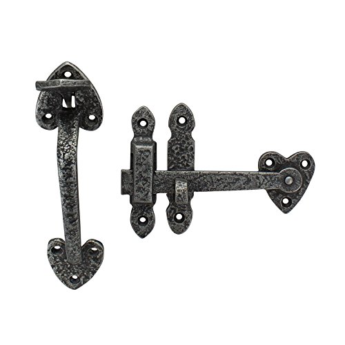 Image of G Decor Heart Pewter Thumb Latch Set