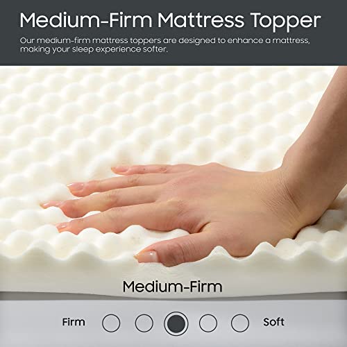 Nutan-Breathable-Convoluted-Egg-Shell-Design-2-inch-Mattress-Topper-Soft-Bed-Toppers-for-Back-Pain-Orthopedic-Support-for-Better-Sleeping-Help-Maintain-Accurate-Posture-King-White