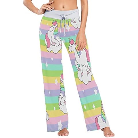 Mnsruu Cute Unicorn Rainbow Pajama Lounge Pants Cover