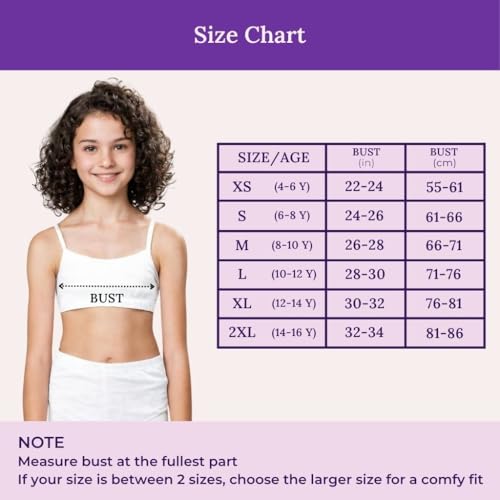 Image of ADIRA | Beginners Bra for Girls 13-14 Years | Flat Padding for Nipple Coverage | Comfortable Strecthy Cotton | Comfy-Breathable Beginners Bra & Super Soft Material | Pack of 3