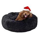 FuzzBall Fluffy Luxe Pet Bed, Calming Donut Cuddler – Machine Washable, Waterproof Base, Anti-Slip (for Small Dogs and Cats up to 25lbs)