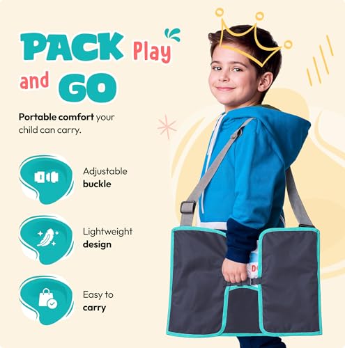 Image of Kids Travel Tray with Dry Erase Board WITRIP- Car Seat Tray for Kids Travel, Carseat Table Top for Toddler, Lap Desk for Car Seat, Activity Organizer & Snack Holder,Road Trip Essentials for Kid (Aqua)