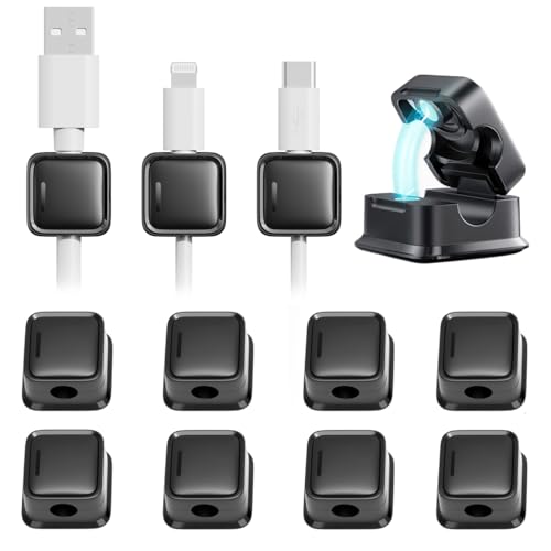 smofish Kabelhouder, kabelclips, kabelbeheer, 12 stuks, magnetische bureau-kabelorganizer, sterk hechtende draad, oplader, houder, cadeau voor nachtkastje, keukengerei