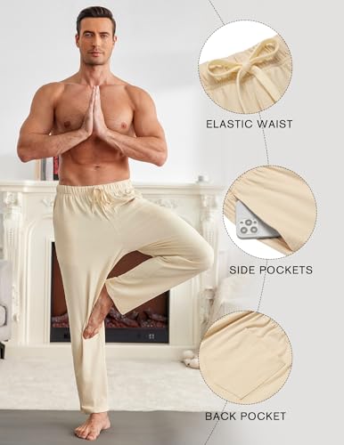 Coofandy Men'S Cotton Yoga Pants Lounge Athletic Pants Drawstring Open Hem Casual Sweat Pants Black Us M thumb #2