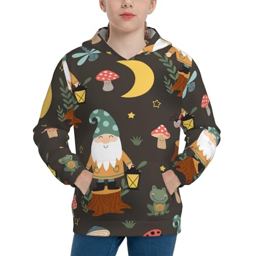 Gnome Insect Frog Kids Pullover Hoodies Boys Sweatshirts Girls Athletic Clothes with Pocket