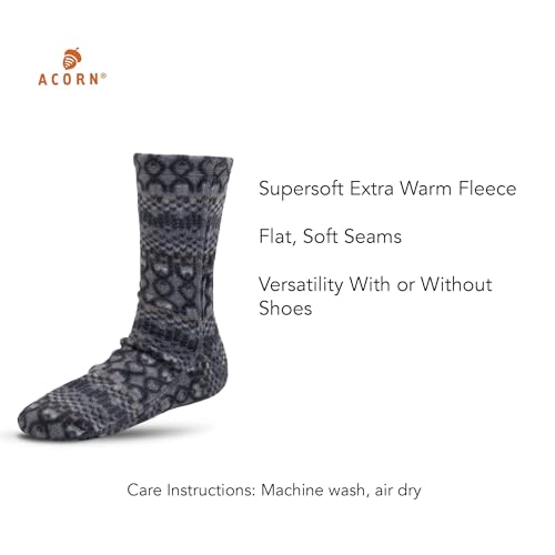 Image of Acorn Mens and Womens Versafit Fleece Sock: Super Soft & Ultra-Warm, Mid-Calf Height, Flat-Flock Seams