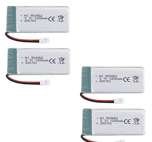 Baterías LiPo recargables 3.7V 1200mAh compatibles con repuestos Syma X5SW