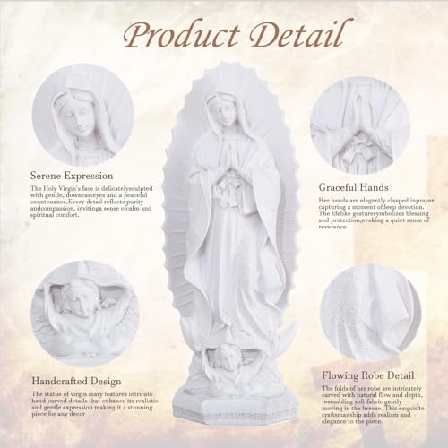Estatua religiosa Virgen de Guadalupe 30 cm resina miniatura 3