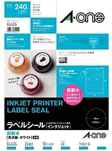 Amazon | エーワン ラベルシール インクジェット超耐水タイプ光沢紙 A4