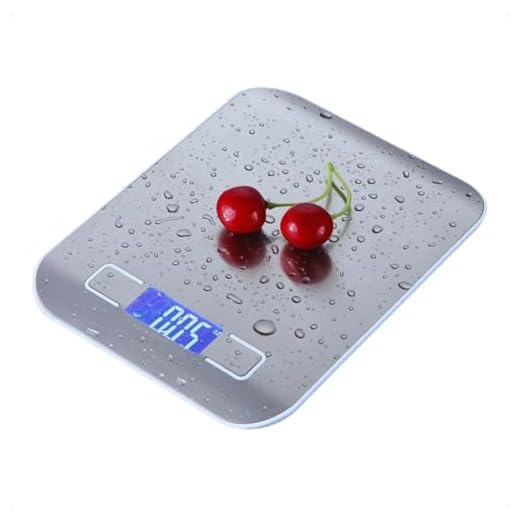 Balança De Cozinha Digital Aço Inox Até 10kg Portátil Para Dieta Resistente a Água Pesagem De Precisão 1g até 10kg Visor LCD Iluminado