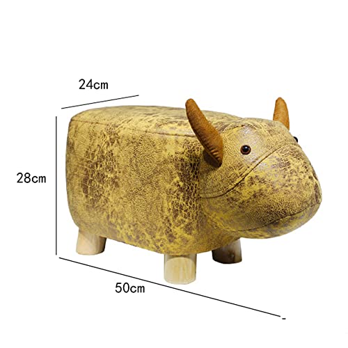 Puffs-Banqueta animal fofo, apoio para os pés pufe com almofada acolchoada macia e pés antiderrapant