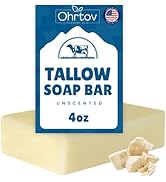 Beef Tallow Soap Bar – All Natural Grass Fed Tallow Soap Unscented – Moisturizing Face &amp; Body Was...