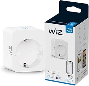 WiZ Smart Plug, smarte Steckdose, Steuerung per App/Stimme über WLAN, Einzelpack, Weiß