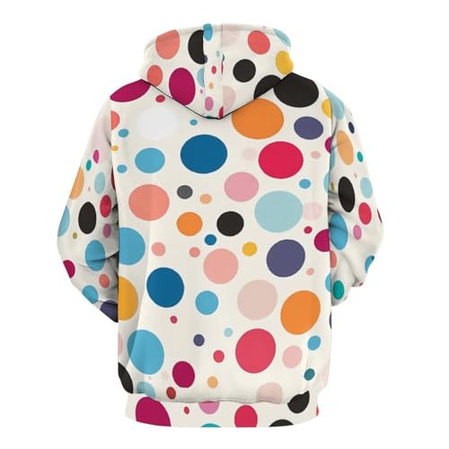 Colorful Polka Dot Adult Hoodies Long Sleeve Shirts Sweatshirt Casual Pullover Hooded for Women Men3