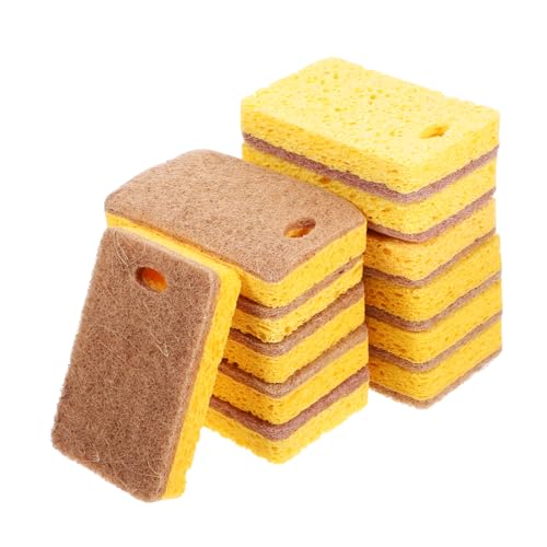 PHENOFICE 12pcs Dish Sponge for Kitchen Scrub Sponge Heavy Duty Dish Cleaning Eco Compact Scrubber