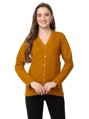 Image of Women's Warm Woolen Cardigan - Stylish Full Sleeve Knitwear for Winter, Cozy & Elegant Sweater