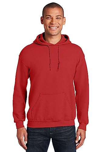 Sweat à capuche homme rouge Gildan Mens Heavy Blend chaud et confortable