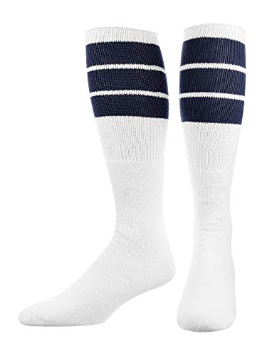 Image of TCK Retro Tube Socks with Stripes for Men & Women - 3 Stripe, 70's 80's Deadlift Socks