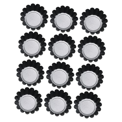 QUMIIRITY 12個 入り 耐熱鉄製エッグタルト型 ミニタルトパン ベーキングモールド キッチン用 ケーキ作り用 繰り返し使用可能