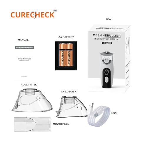 Image of Portable Mesh Nebulizer With Digital Screen | Humidifier for Baby & Adults | Handheld Personal Nebulizer | Travel Friendly | Lightweight | Batteries & USB Included