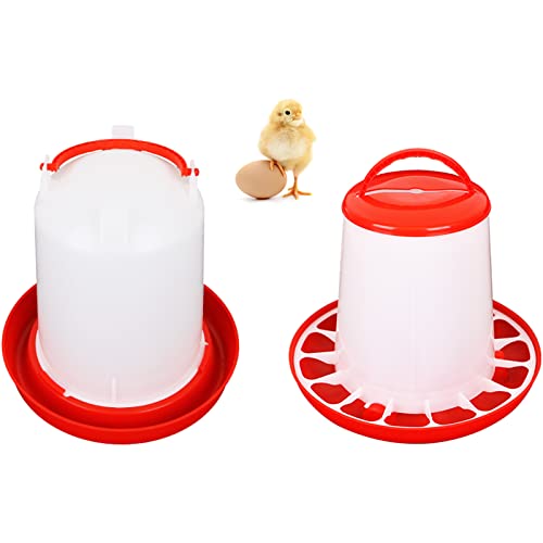 OUYOLAD Kit de mangeoire et d'abreuvoir pour Poussins Mangeoire Automatique de 1,5 kg pour Poussins et Abreuvoir de 3 litres pour Poussins Poussins de Ferme avicole
