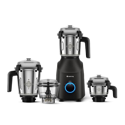 Image of Atomberg Tavi Mixer Grinder |110 V only for US & Canada | Unique Coarse Mode for Silbatta-Like Texture | Intelligent 600W Motor | 4 Jars Including Chopper Jar | Matte Black