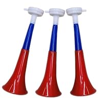 Riisoyu Vuvuzela Trompete aus Kunststoff, ungiftig, Animations-Trompete für Fußball, Zubehör für Fußball und Party, Sport, leistungsstarkes Horn, für Fans, 3 Stück