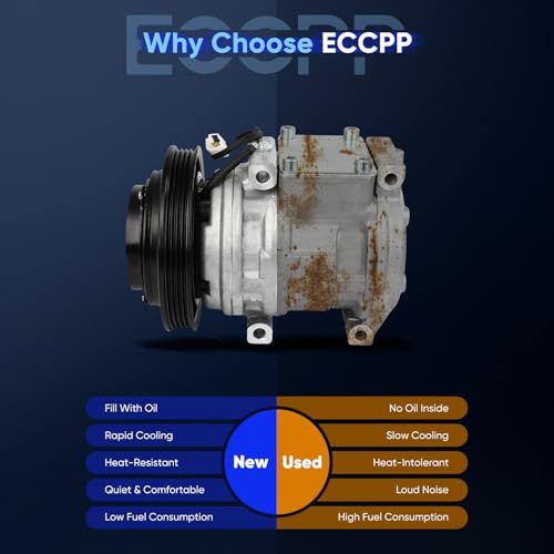 Image of ECCPP AC Compressor 1989-1997 for Geo Prizm 1.6L 1993-1994 for Toyota for T100 3.0L Fast Cooling AC Compressor with Clutch
